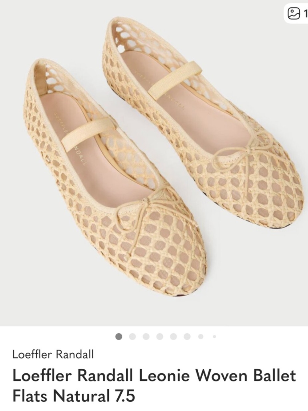 Loeffler Randall Leonie Woven Ballet Flats Natural 7.5